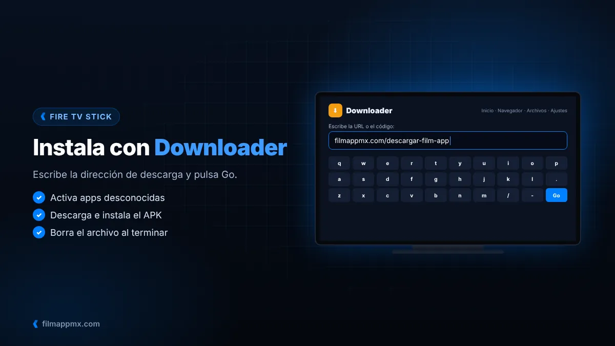 App Downloader en Fire TV Stick para instalar Film App APK