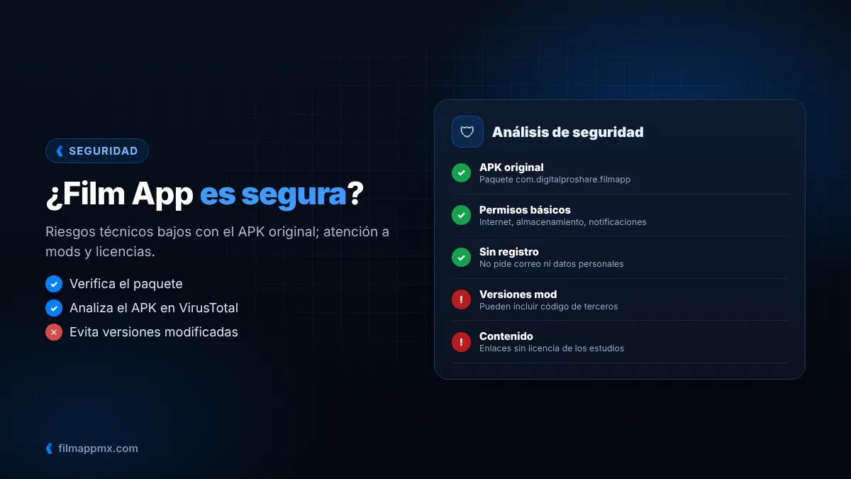 Verificación de seguridad del APK de Film App